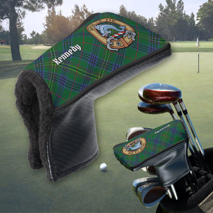 Funda Para Palo De Golf Crest de Clan Kennedy sobre Tartán
