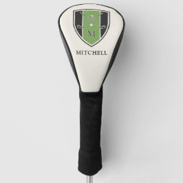 Funda Para Palo De Golf Cresta de Golf Vintage con Palos Cruzados Nombre P