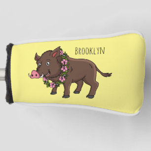 Funda Para Palo De Golf Cría de jabalí y flores de personalizado
