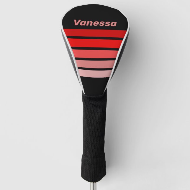 Funda Para Palo De Golf Crimson Fade Across Striping with Name (Anverso)