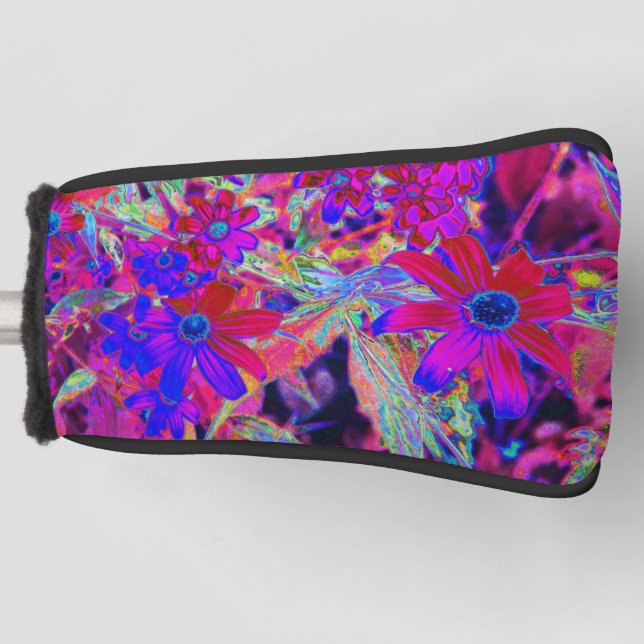 Funda Para Palo De Golf Crimson psicodélico retro y flores silvestres mage (Anverso)