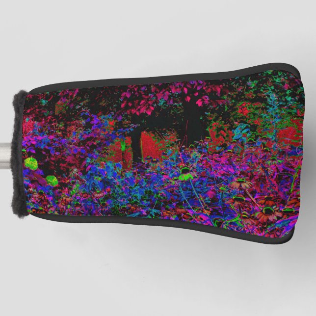 Funda Para Palo De Golf Crimson Psicodélico Rojo y Amanecer del Jardín Neg (Anverso)