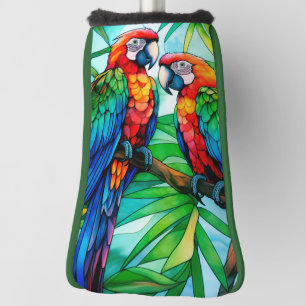 Funda Para Palo De Golf Cristal manchado de loros coloridos