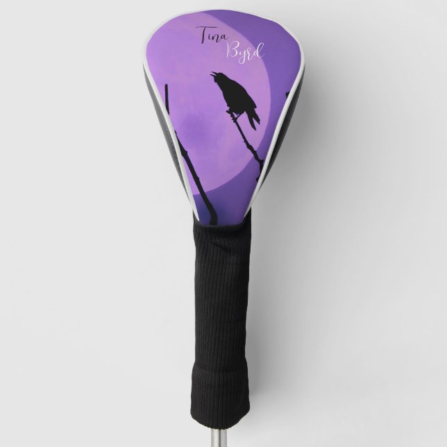 Funda Para Palo De Golf Crow Silhouette Lavender Purple Moon (Anverso)