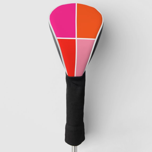 Funda Para Palo De Golf Cuadrados rosa y Naranja (Anverso)