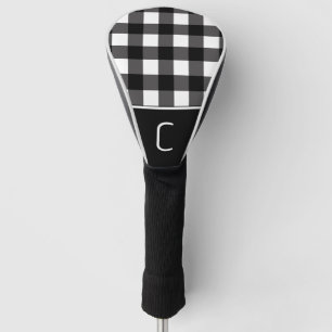 Funda Para Palo De Golf Cuadro de Plaid Búfalo Blanco y Negro