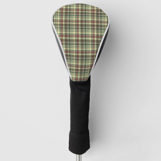 Funda Para Palo De Golf Cuadro marrón vintage  (Anverso)