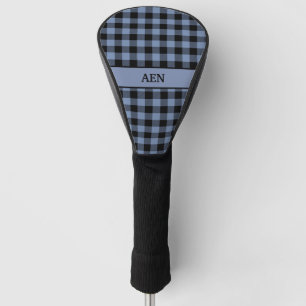 Funda Para Palo De Golf Cuadros negros y azules, Cuadros de Búfalo, Leñado