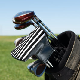 Funda Para Palo De Golf Cubierta clásica de cabezal de golf de rayas blanc