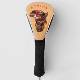 Funda Para Palo De Golf Cubierta de cabeza de diseño de arte de mapas afri