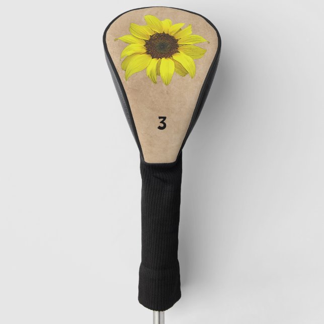 Funda Para Palo De Golf Cubierta de cabeza de girasol (Anverso)