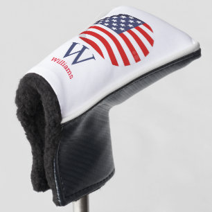 Funda Para Palo De Golf Cubierta de cabeza de golf Blue Monogram AMERICA