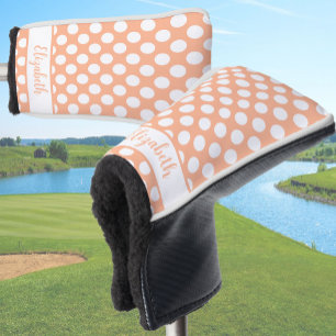 Funda Para Palo De Golf Cubierta de cabeza de golf con lunares naranjas co