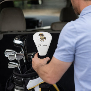 Funda Para Palo De Golf Cubierta de cabeza de golf con texto de nombre de