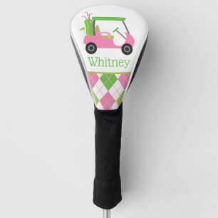 Funda Para Palo De Golf Cubierta de cabeza de golf de carrito de golf rosa