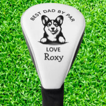Cubierta de cabeza de golf de Corgi Peeking Puppy 