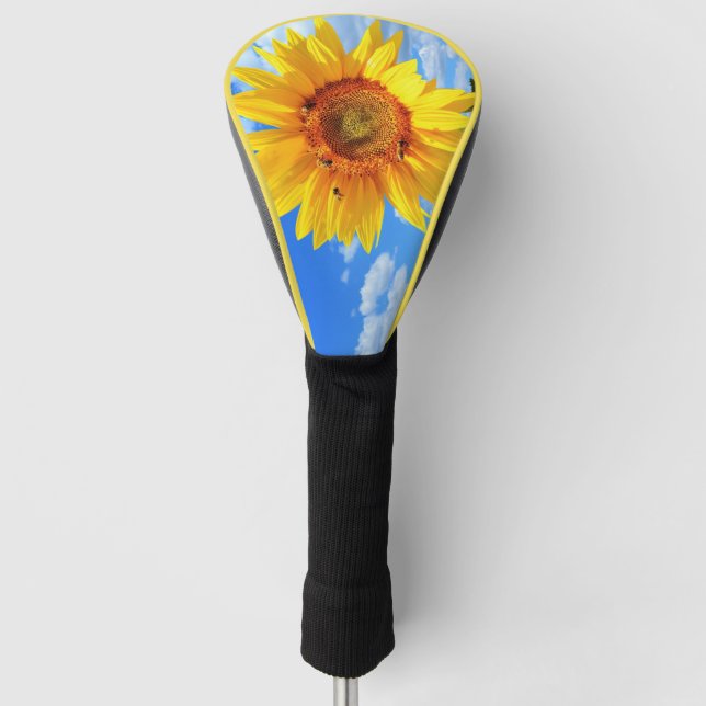 Funda Para Palo De Golf Cubierta de cabeza de golf de girasol (Anverso)