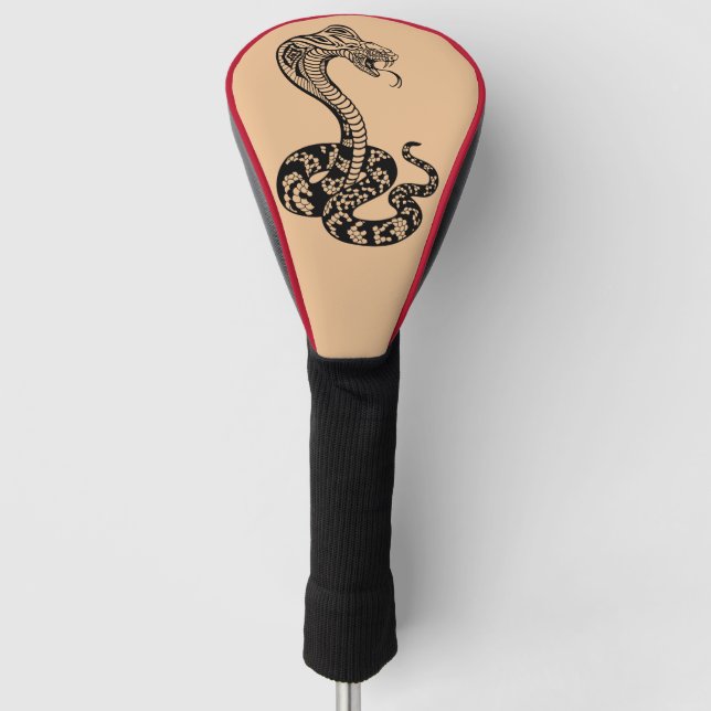 Funda Para Palo De Golf cubierta de cabeza de golf de serpiente cobra (Anverso)