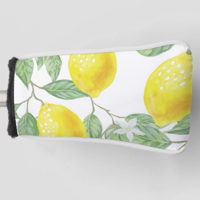 Funda Para Palo De Golf Cubierta de cabeza de golf limón amarillo (Anverso)