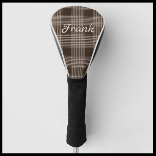 Funda Para Palo De Golf Cubierta de cabeza de golf Masculine Brown and Bei