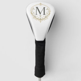 Funda Para Palo De Golf cubierta de cabeza de golf monograma vintage