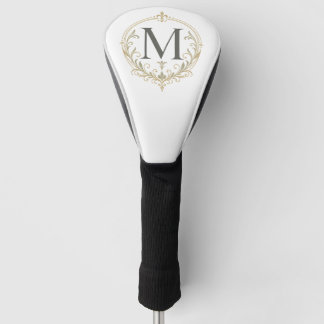 Funda Para Palo De Golf cubierta de cabeza de golf monograma vintage