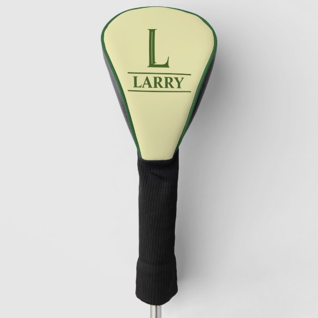 Funda Para Palo De Golf Cubierta de cabeza de golf monogramada verde (Anverso)