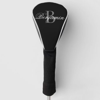Funda Para Palo De Golf Cubierta de cabeza de golf negra con monograma per