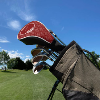 Funda Para Palo De Golf Cubierta de cabeza de golf Red Elegant Damask