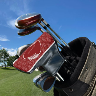 Funda Para Palo De Golf Cubierta de cabeza de golf Red Elegant Damask