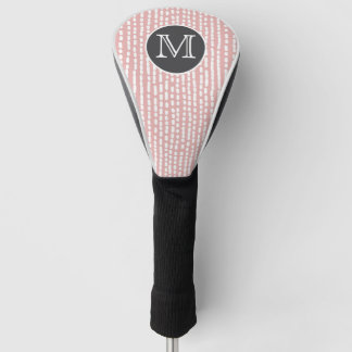 Funda Para Palo De Golf Cubierta de cabeza de golf rosa con franja blanca