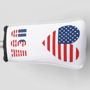 Funda Para Palo De Golf Cubierta de cabeza de putter de Rótulo de amor pat