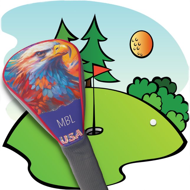 Funda Para Palo De Golf CUBIERTA DE CABEZA GOLF - Águila Patriótica + EE.U (Subido por el creador)
