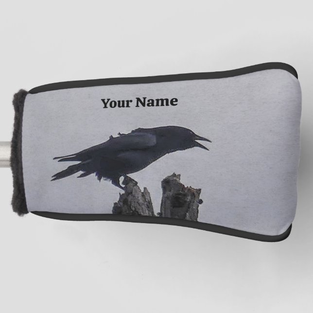 Funda Para Palo De Golf Cubierta de cabezal de golf Crow (Anverso)