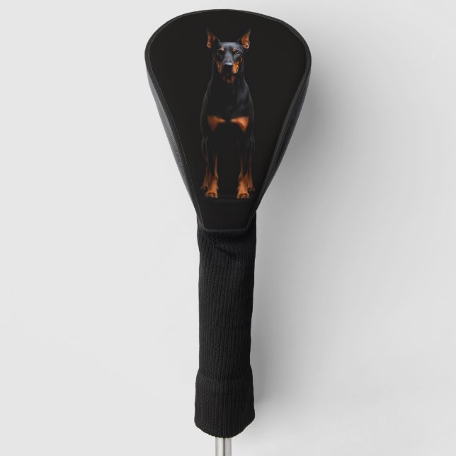 Funda Para Palo De Golf Cubierta de Driver de Golf Black 4 Luxe, Doberman  (Anverso)