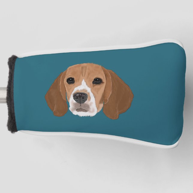 Funda Para Palo De Golf Cubierta de la cabeza de Beagle Golf (Anverso)