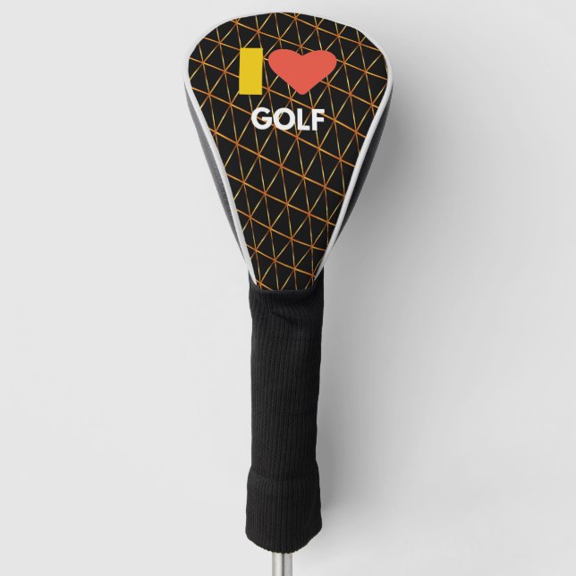 Funda Para Palo De Golf Cubierta de la cabeza de golf amarilla y negra (Anverso)