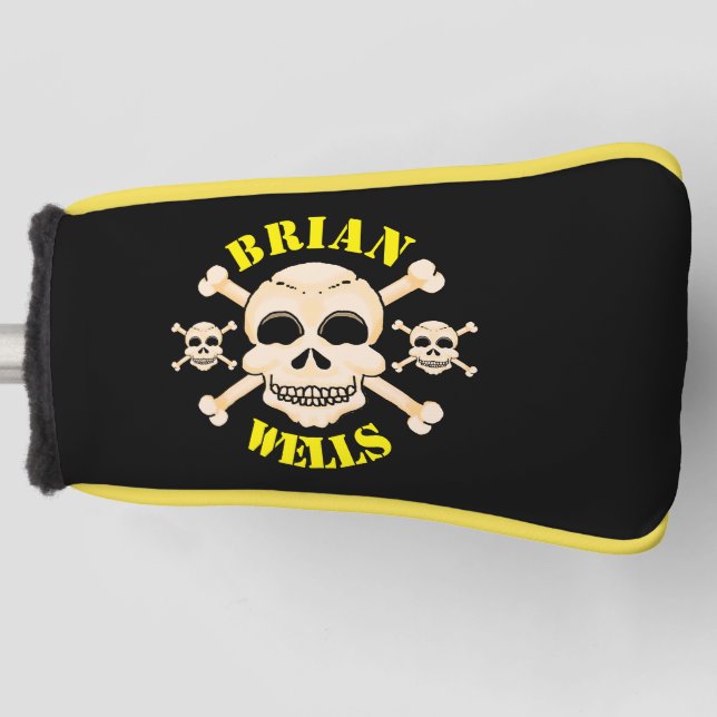 Funda Para Palo De Golf Cubierta de la cabeza de golf Skull and Crossbone  (Anverso)