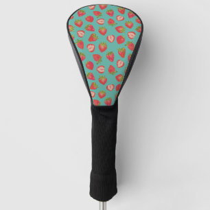 Funda Para Palo De Golf Cubierta de la cabeza verde y roja de fresa de ver