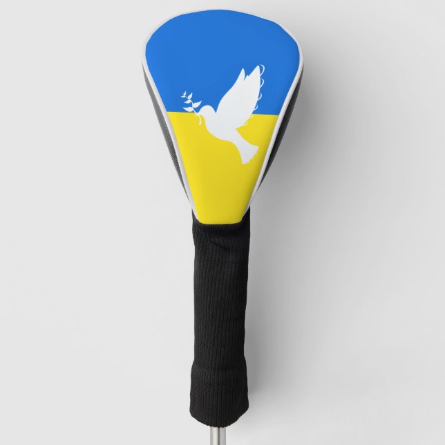 Funda Para Palo De Golf Cubierta de paz de la cabeza de golf de la bandera (Anverso)