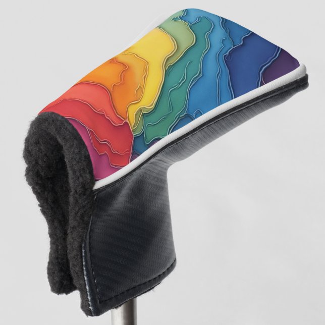 Funda Para Palo De Golf cubierta de putt de golf gay arcoíris (Anverso 3/4)