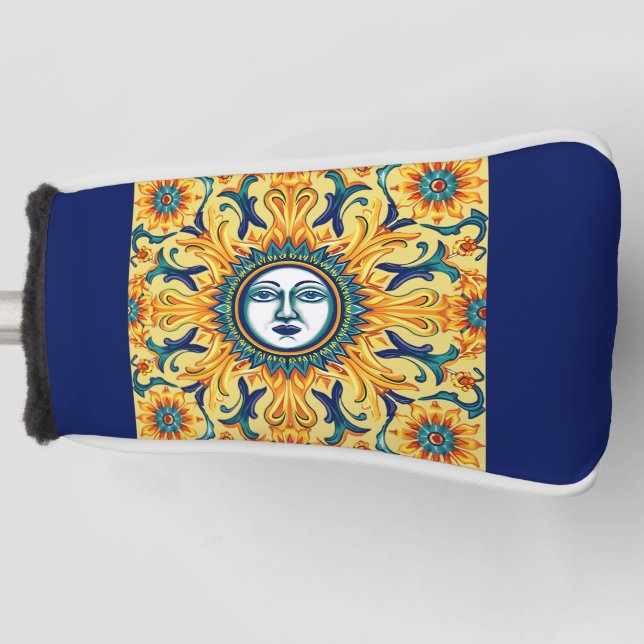 Funda Para Palo De Golf Cubierta de Putter con Cara de Sol Siciliano (Anverso)