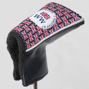 Funda Para Palo De Golf Cubierta de putter con monograma del Reino Unido c