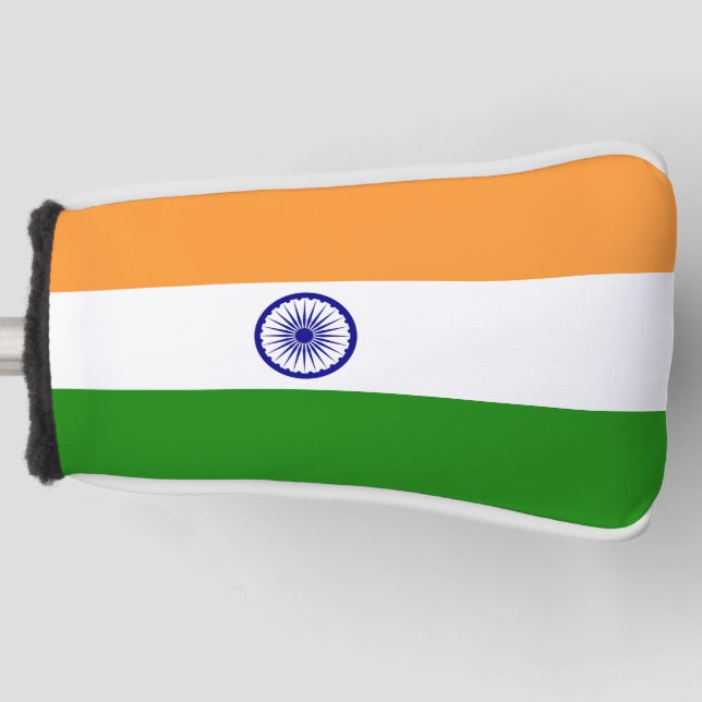 Funda Para Palo De Golf Cubierta de putter de golf con bandera de India (Anverso)