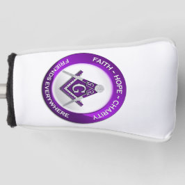Funda Para Palo De Golf Cubierta de putter de golf masónica púrpura