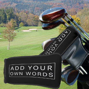 Funda Para Palo De Golf Cubierta de Putter Simple de Palabras Personalizad