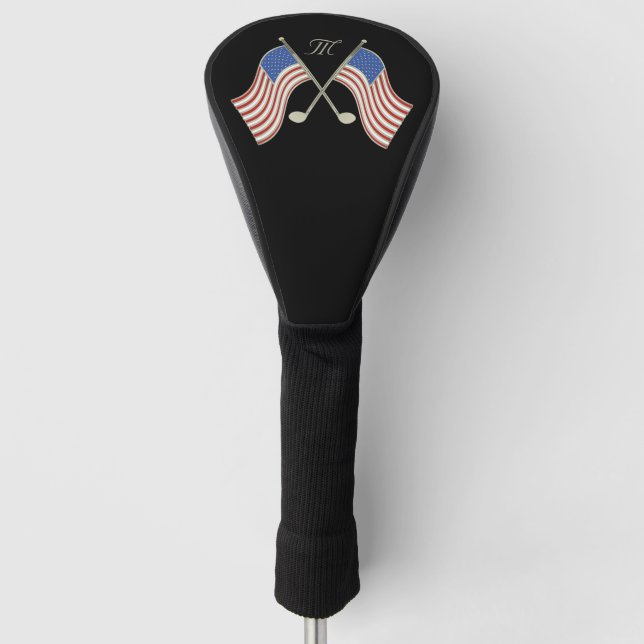Funda Para Palo De Golf Cubierta del cabezal de golf Bandera Americana (Anverso)