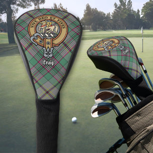 Funda Para Palo De Golf Cubierta del cabezal de golf de Clan Craig Escudo