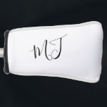 Funda Para Palo De Golf Cubierta del cabezal de golf de monograma<br><div class="desc">Iniciales Tapa de Cabeza de Golf con guión moderno. Putter.</div>