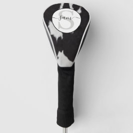 Funda Para Palo De Golf Cubierta del cabezal de golf del monograma blanco 